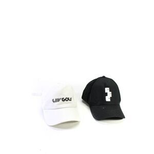 Gavin Karp Mens Golf Triple Face Baseball Caps Hats Black White One Size Lot 2